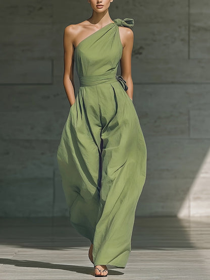 Juveth | Elegant One-Shoulder Jumpsuit with Wide Legs and Defined Waist