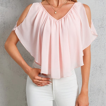Adele | Elegant Off-Shoulder Pleated Blouse
