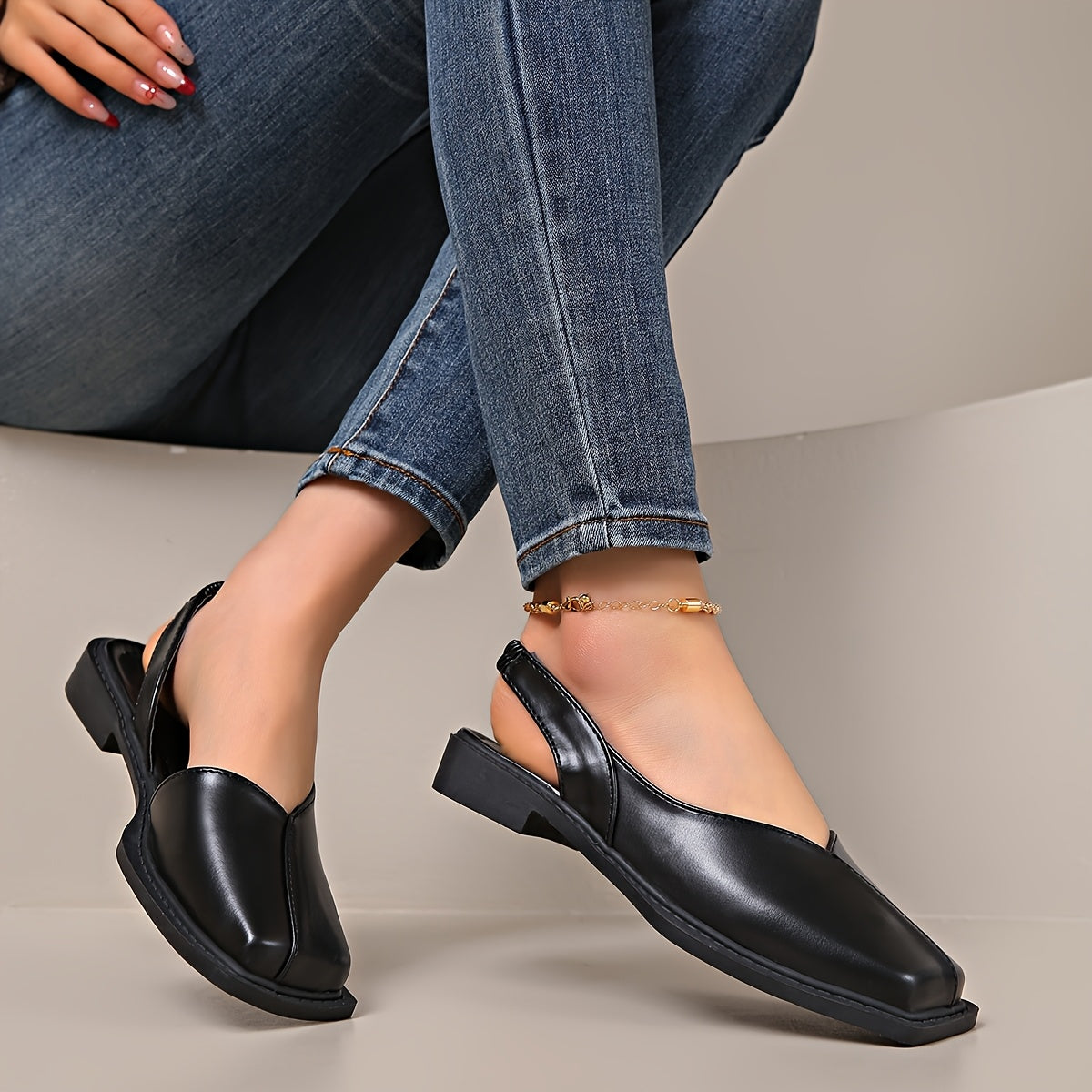 Darya™ Elegant Chunky Heel Sandals with Square Toe