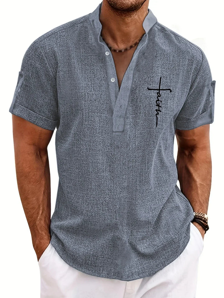 Hayes™ Elegant Short Sleeve High Collar Shirt