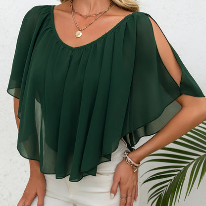 Adele | Elegant Off-Shoulder Pleated Blouse