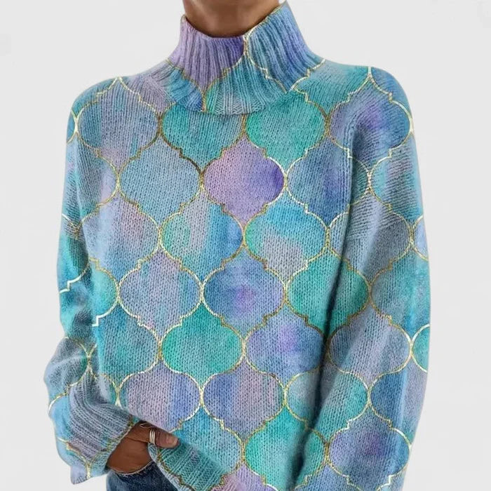 Celiora™ Multicolor Knit Artistic Sweater