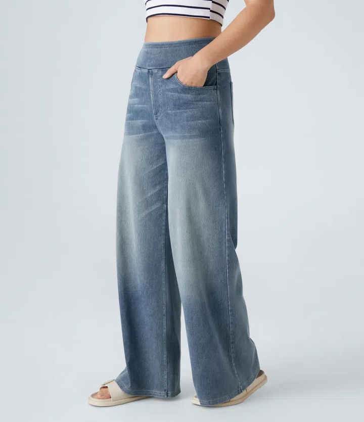 Karellea™ High-Waisted Wide Leg Stretch Jeans