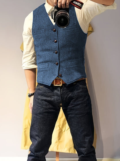 Zoltan | Vintage Herringbone Vest with Classic Style and Timeless Elegance