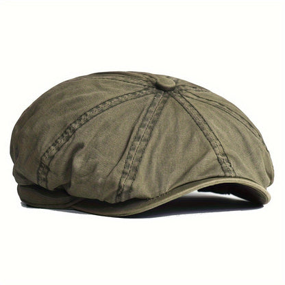 Kavento™ Vintage Octagonal Cotton Cap with Classic Visor
