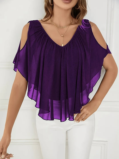 Adele | Elegant Off-Shoulder Pleated Blouse
