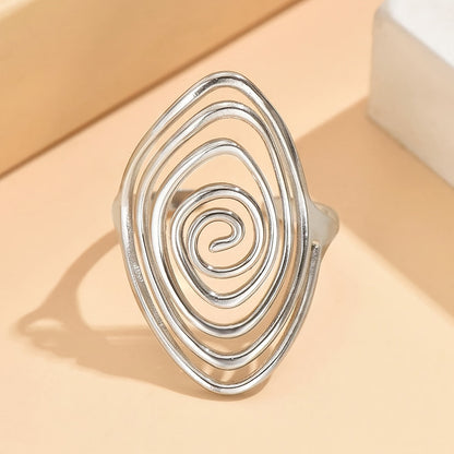Scarlett | Elegant and Modern Hollow Spiral Stainless Steel Ring