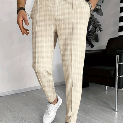Yaxolt | Textured Relaxed Fit Pants with Maximum Comfort