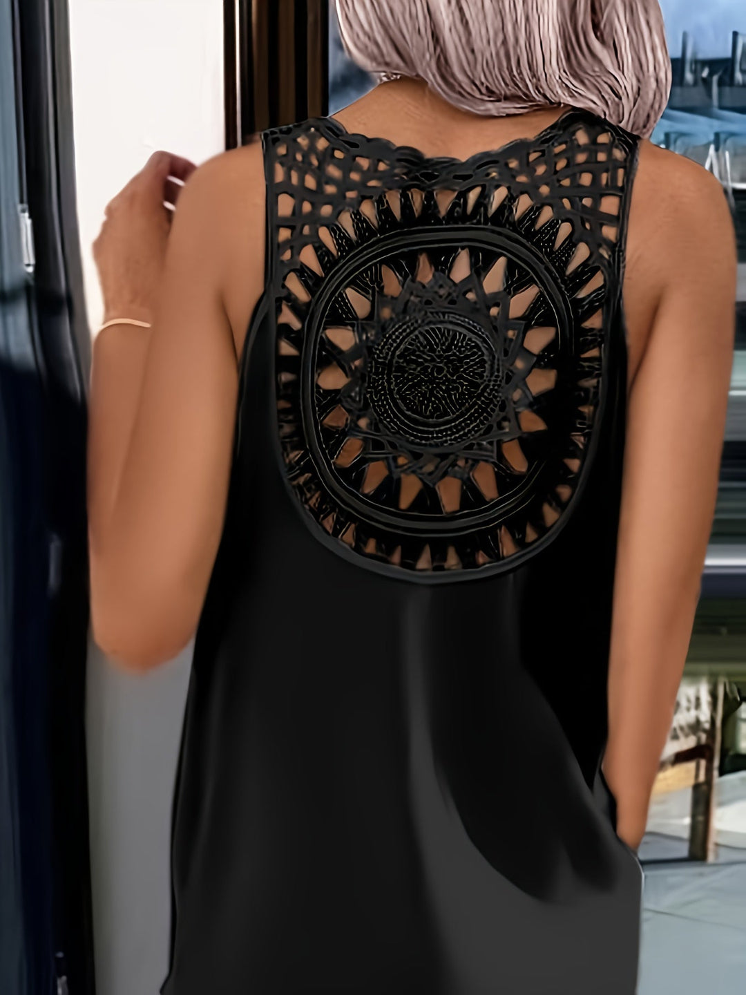 Umaira™ Sleeveless Dress with Lace and Open Back
