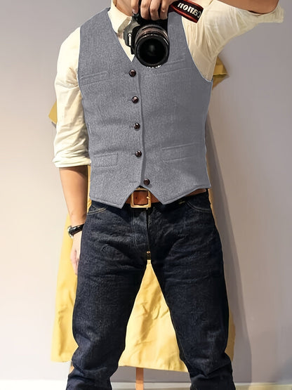 Zoltan | Vintage Herringbone Vest with Classic Style and Timeless Elegance