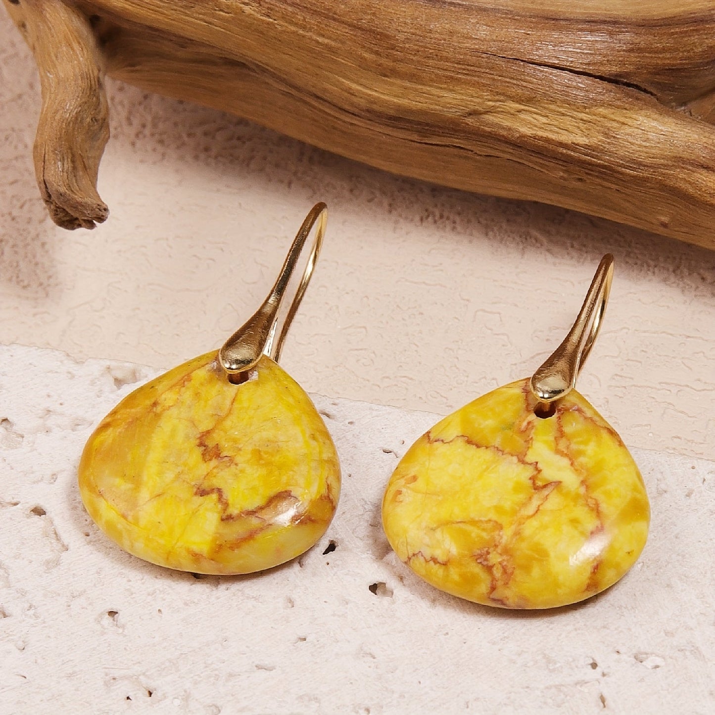Mirea | Natural Stone Drop-Shaped Earrings with Elegant Style