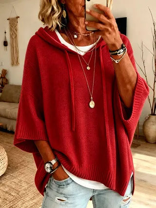 Celestine | Oversized Hoodie Sweater with Short Sleeves