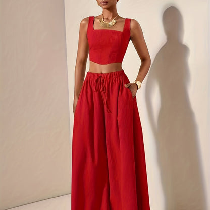 Alessia | Tank Top and Wide-Leg Pants Set with Pockets