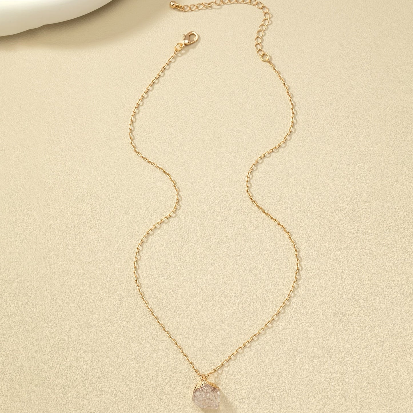 Taria™ Minimalist Necklace with Irregular Pendant Plated in 14K Gold