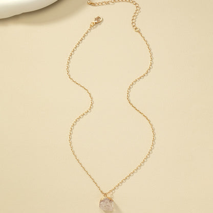Taria™ Minimalist Necklace with Irregular Pendant Plated in 14K Gold