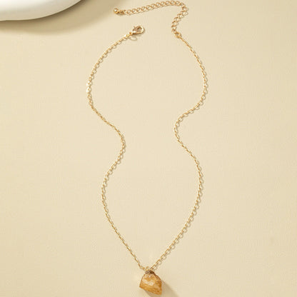 Taria™ Minimalist Necklace with Irregular Pendant Plated in 14K Gold