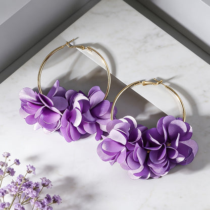 Harmony | Floral C-Shaped Earrings with Bohemian and Elegant Style