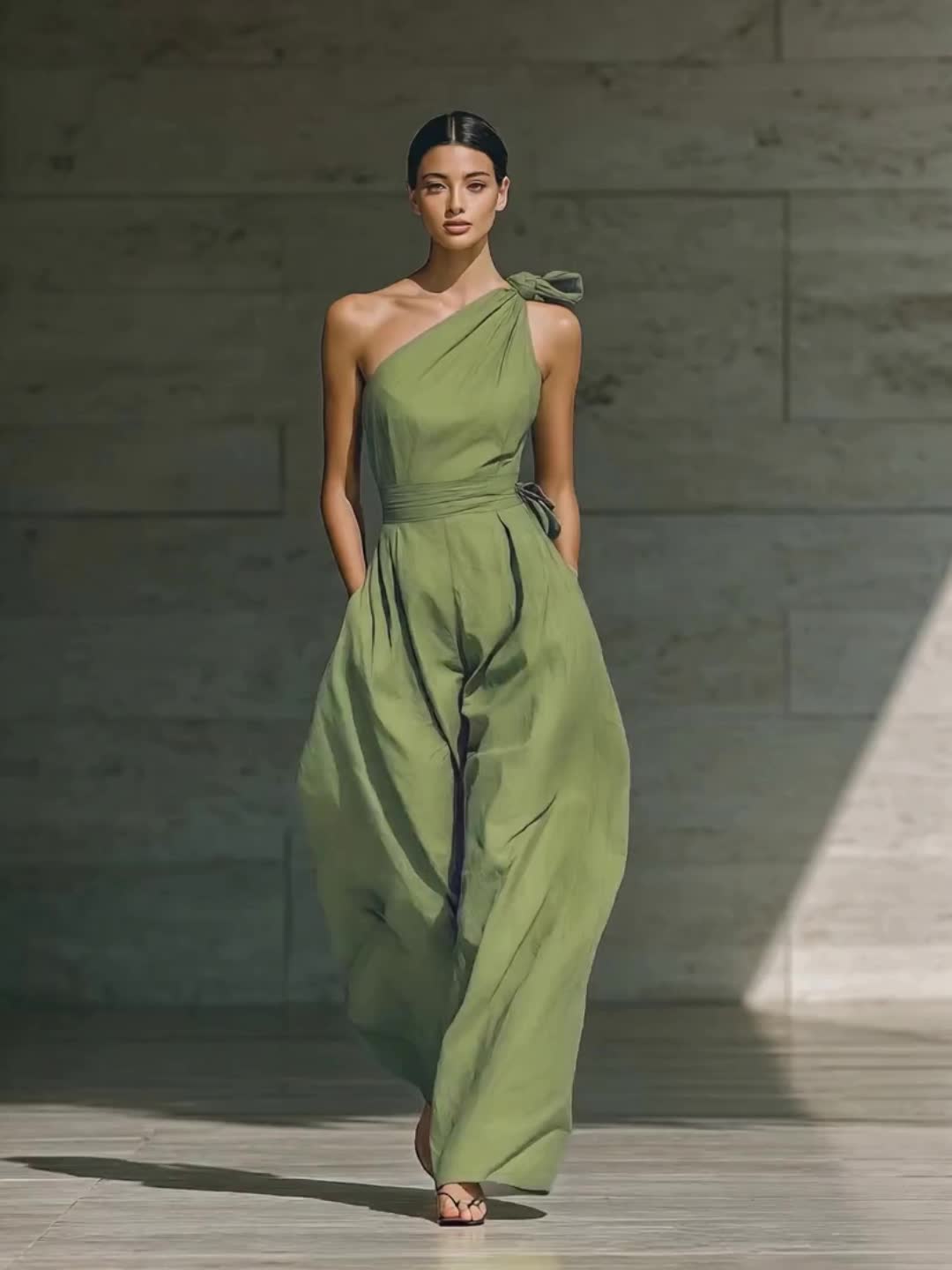 Juveth | Elegant One-Shoulder Jumpsuit with Wide Legs and Defined Waist