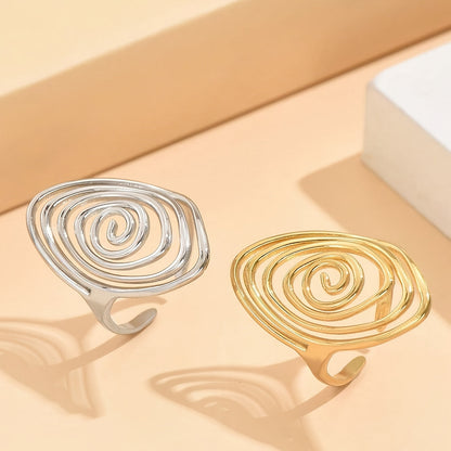 Scarlett | Elegant and Modern Hollow Spiral Stainless Steel Ring