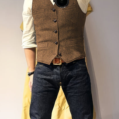 Zoltan | Vintage Herringbone Vest with Classic Style and Timeless Elegance