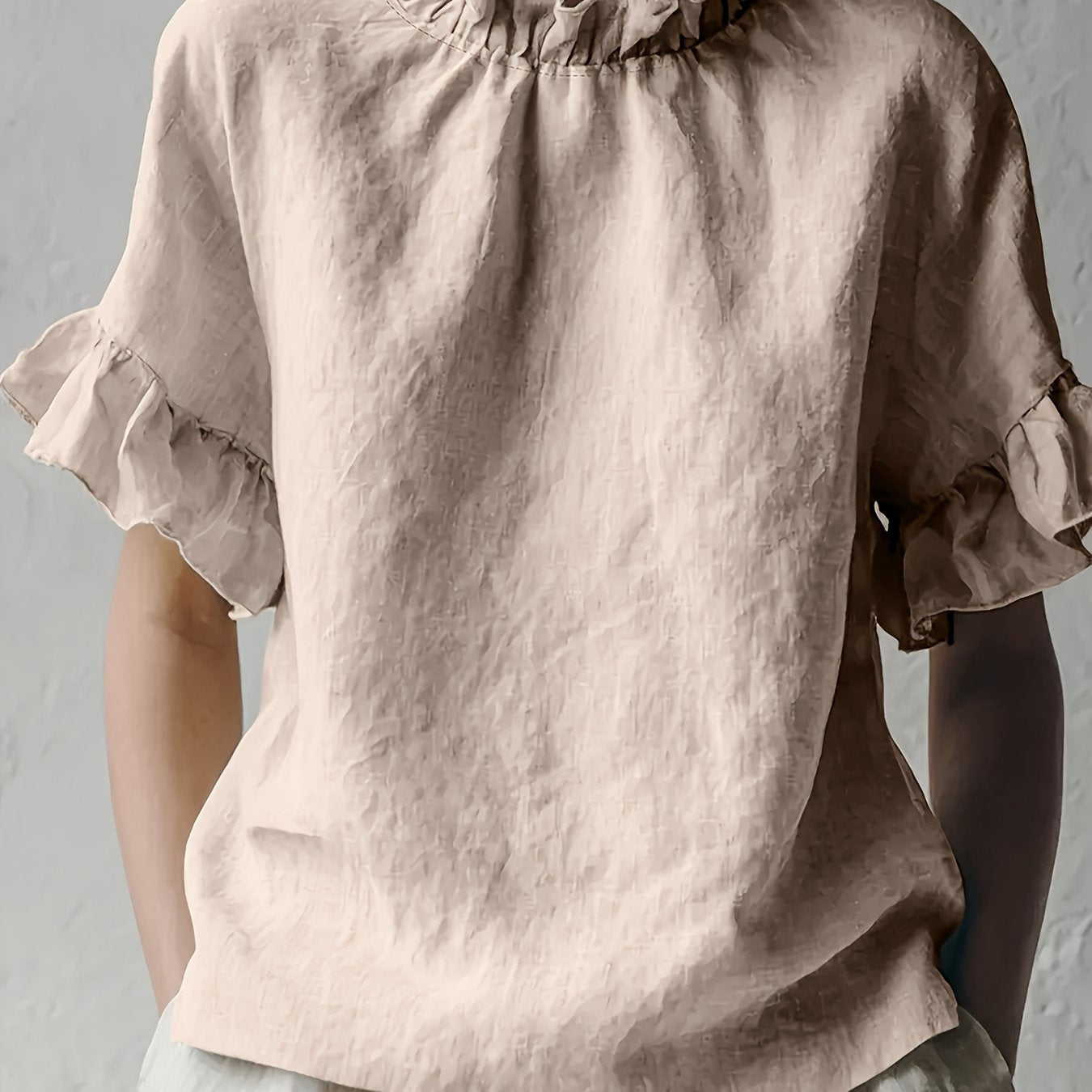 Yuna™ Solid Color Casual Blouse with Elegant Collar