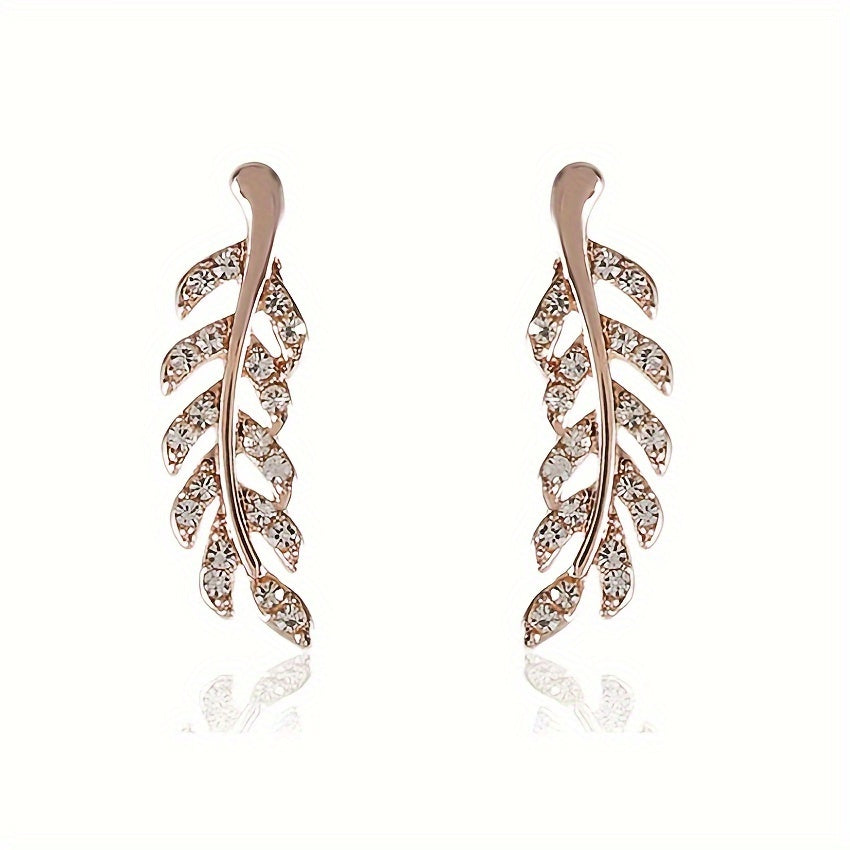 Hensleyra™ Elegant Leaf Earrings with Hollow Design and Golden Finish