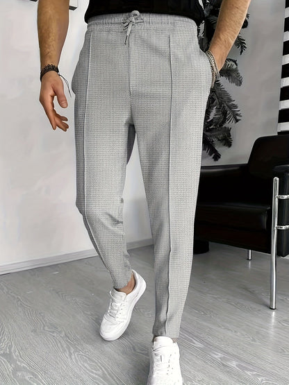Yaxolt | Textured Relaxed Fit Pants with Maximum Comfort