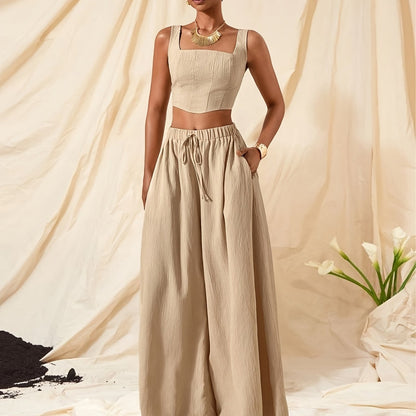 Alessia | Tank Top and Wide-Leg Pants Set with Pockets