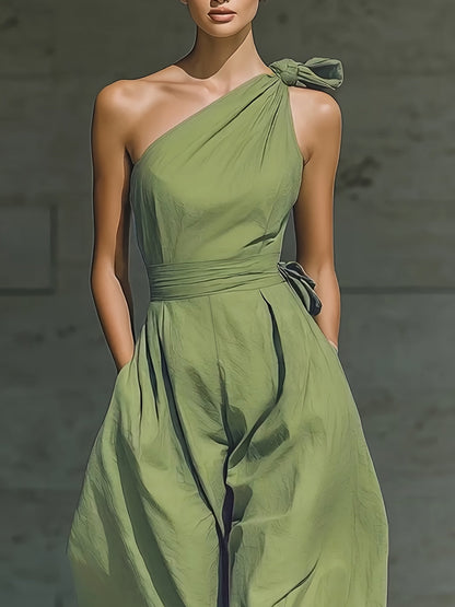 Juveth | Elegant One-Shoulder Jumpsuit with Wide Legs and Defined Waist