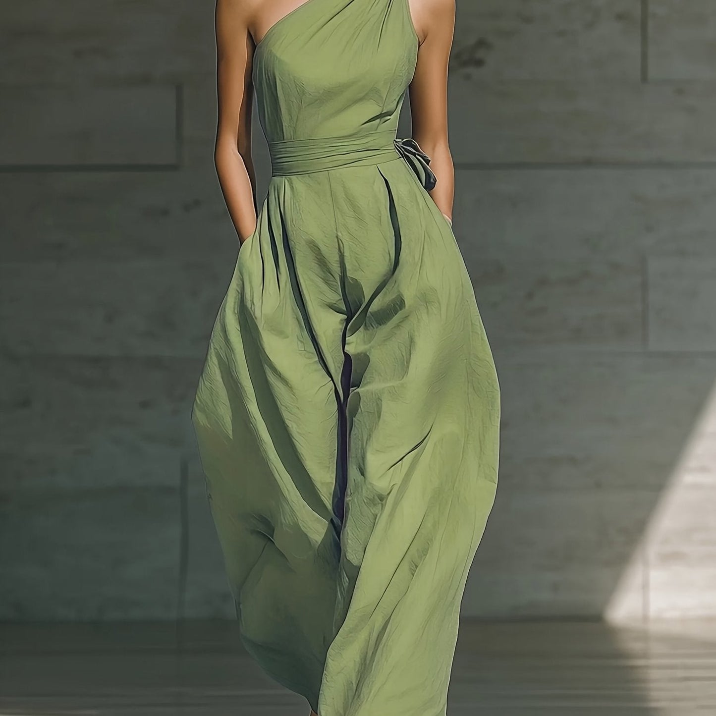 Juveth | Elegant One-Shoulder Jumpsuit with Wide Legs and Defined Waist