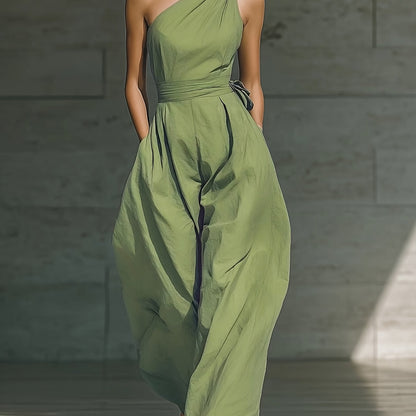Juveth | Elegant One-Shoulder Jumpsuit with Wide Legs and Defined Waist