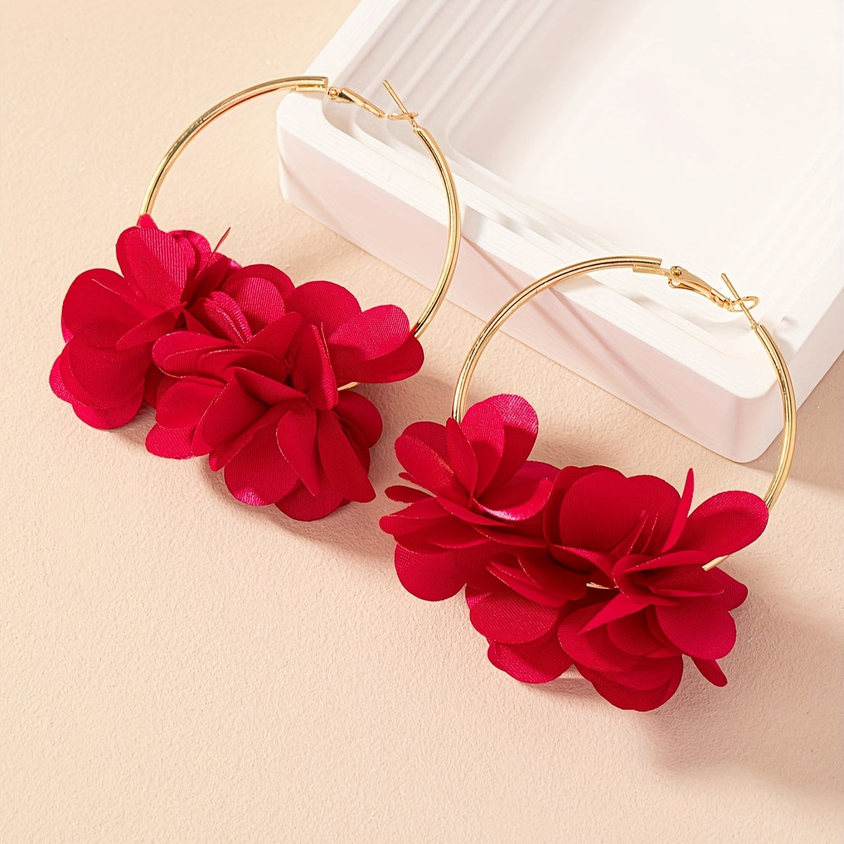 Harmony | Floral C-Shaped Earrings with Bohemian and Elegant Style