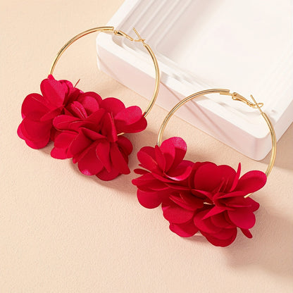 Harmony | Floral C-Shaped Earrings with Bohemian and Elegant Style