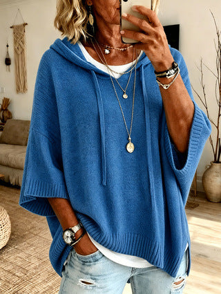 Celestine | Oversized Hoodie Sweater with Short Sleeves