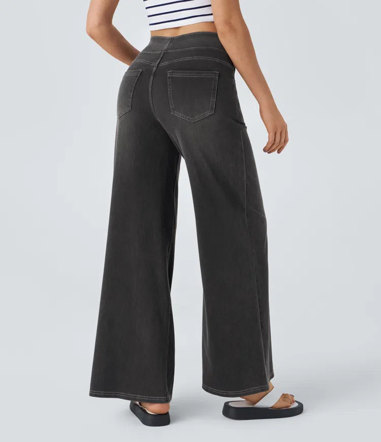 Karellea™ High-Waisted Wide Leg Stretch Jeans