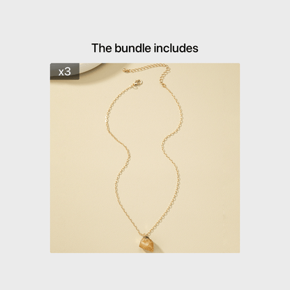 Taria™ Minimalist Necklace with Irregular Pendant Plated in 14K Gold