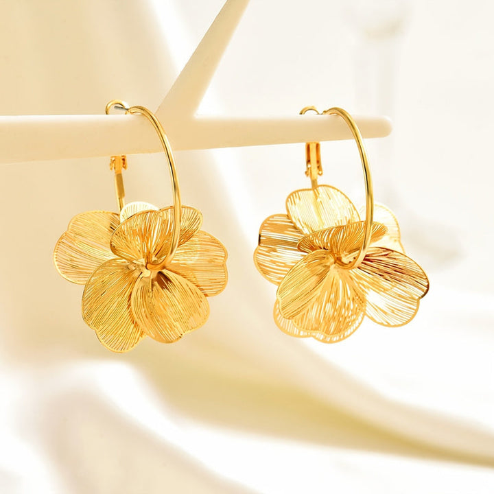 Selah™ Double Hoop Gold Earrings with Modern Design
