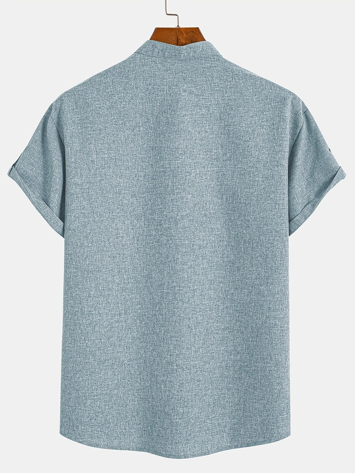 Hayes™ Elegant Short Sleeve High Collar Shirt