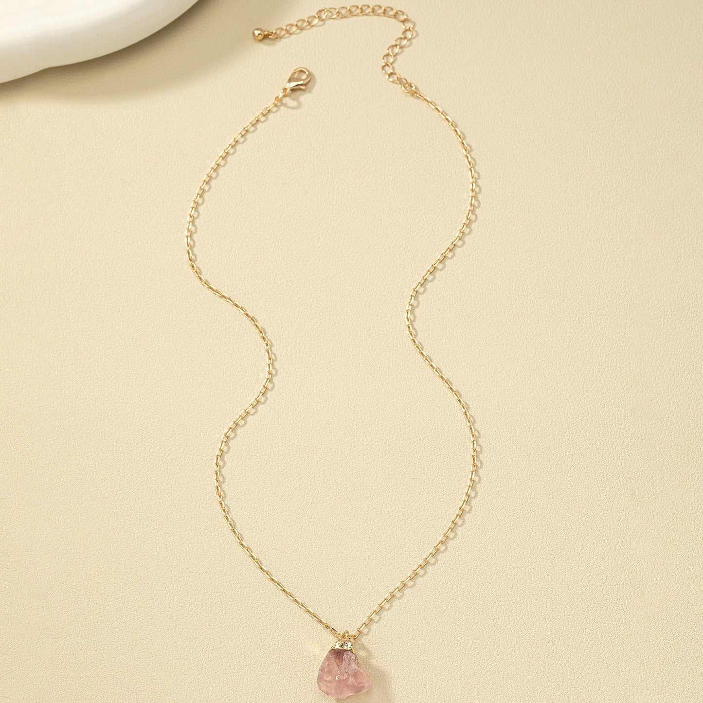 Taria™ Minimalist Necklace with Irregular Pendant Plated in 14K Gold