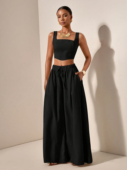 Alessia | Tank Top and Wide-Leg Pants Set with Pockets