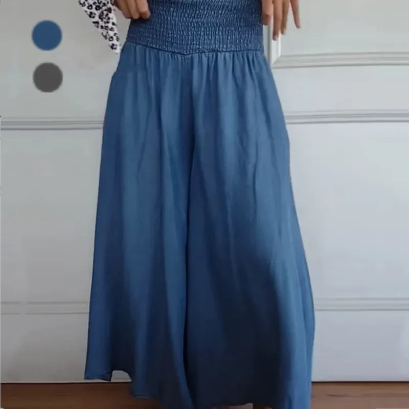 Jocelyn | Wide Leg Pants with Ruffled Waist
