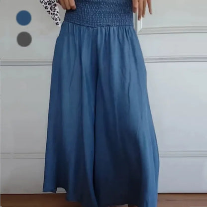 Jocelyn | Wide Leg Pants with Ruffled Waist