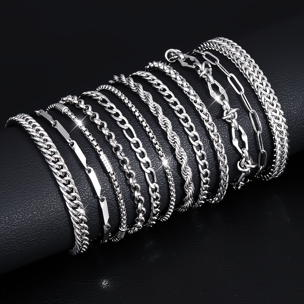 Stetson | Set of 10 Stainless Steel Bracelets with Minimalist and Versatile Style