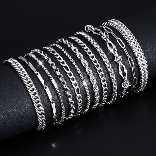 Stetson | Set of 10 Stainless Steel Bracelets with Minimalist and Versatile Style