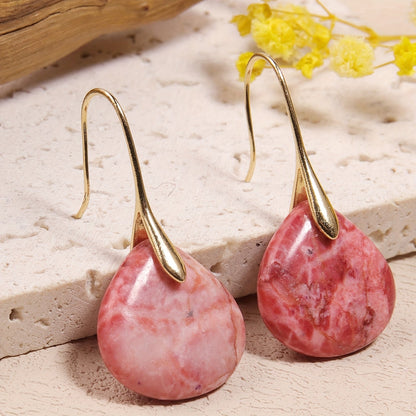 Mirea | Natural Stone Drop-Shaped Earrings with Elegant Style