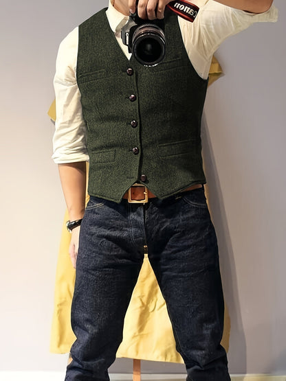 Zoltan | Vintage Herringbone Vest with Classic Style and Timeless Elegance