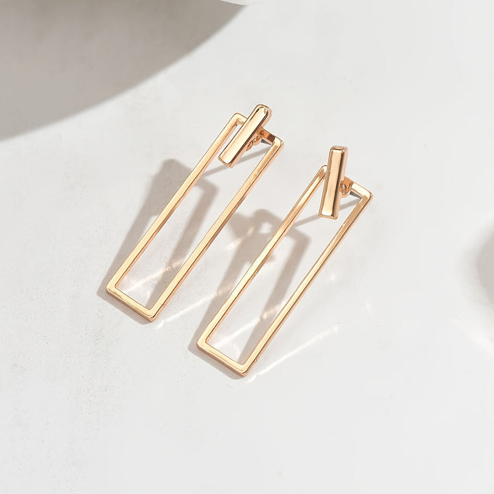 Quinleyra™ Long Geometric Earrings with Elegant Metallic Finish