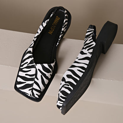 Darya™ Elegant Chunky Heel Sandals with Square Toe