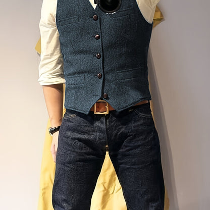 Zoltan | Vintage Herringbone Vest with Classic Style and Timeless Elegance