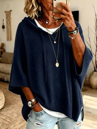 Celestine | Oversized Hoodie Sweater with Short Sleeves